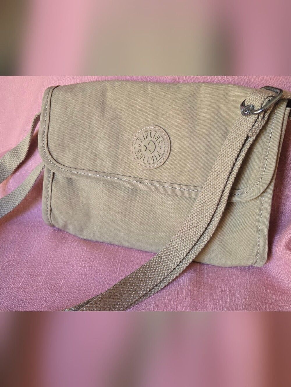 EUC Kipling Beige Crossbody Bag